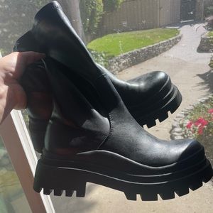 Zara Low Heeled Lug Sole Ankle Boots